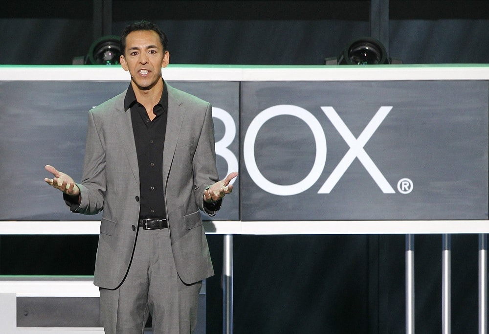 Mehdi, Chief Marketing Officer, Interactive Entertainment for Microsoft, introduces XBox Music at Microsoft XBox news briefing in Los Angeles