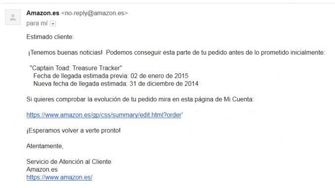 Amazon adelanta la entrega de Captain Toad: Treasure Tracker en España