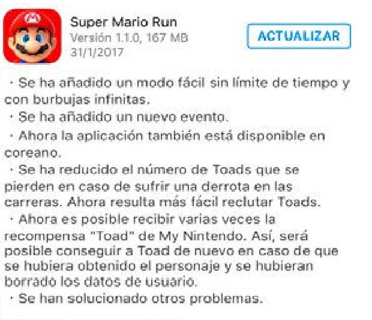 Super Mario Run añade un modo fácil y más novedades