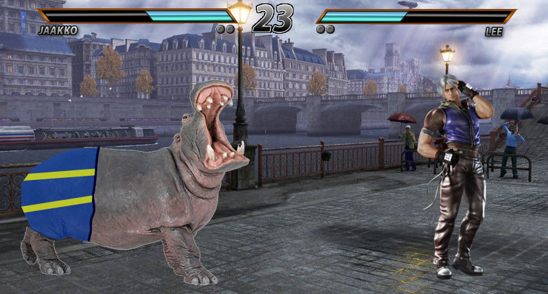 5 animales que nos gustaría ver en Tekken hipopótamo