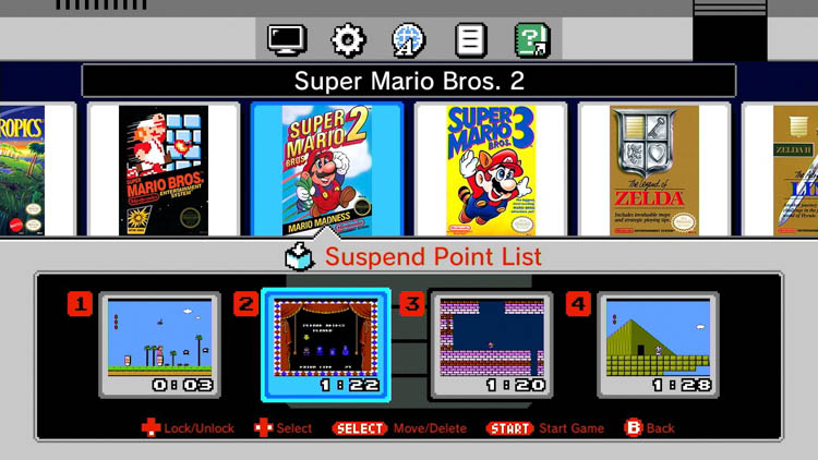Classic Game Selection de Nintendo Switch no es la Consola Virtual