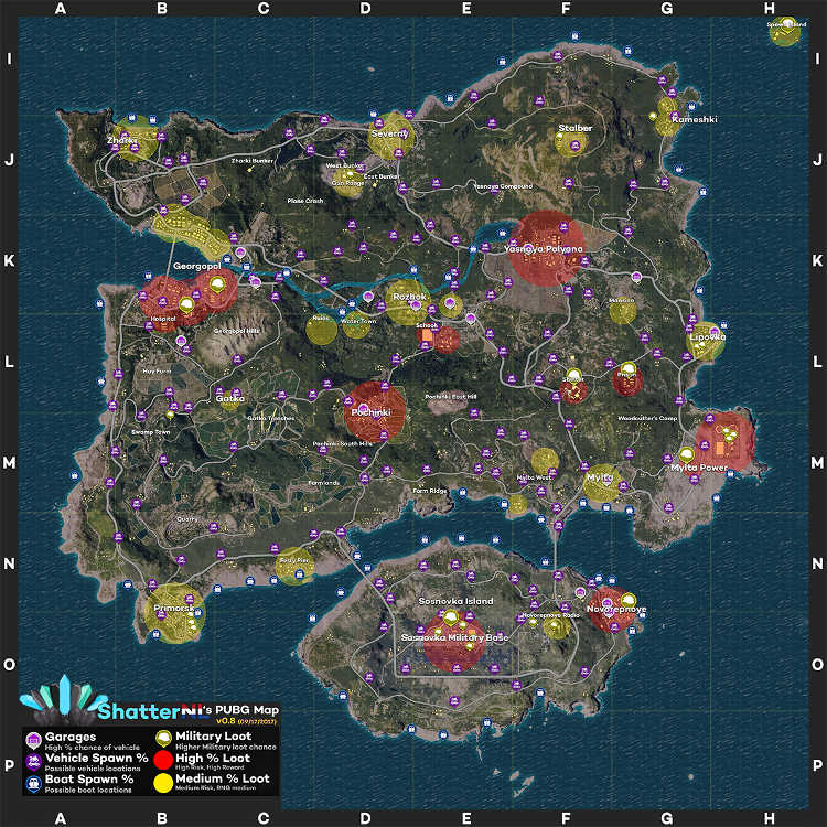 mapa de Playerunknowns Battlegrounds