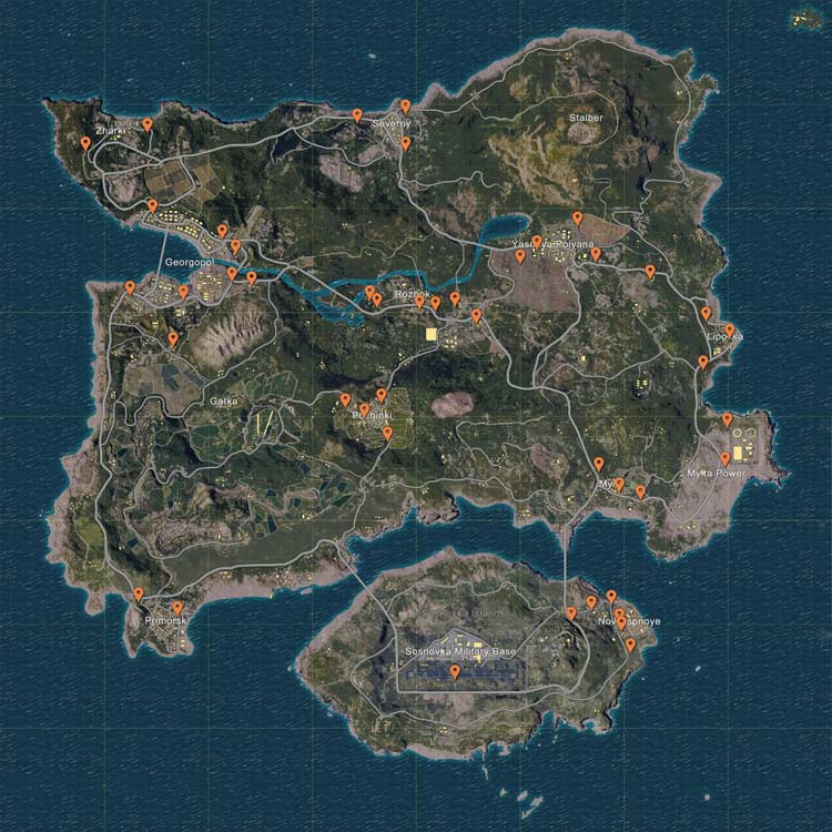 PlayerUnknown's Battlegrounds, localización de los vehículos en Erangel