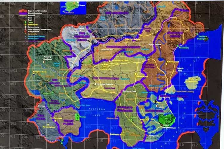 mapa de Red Dead Redemption 2
