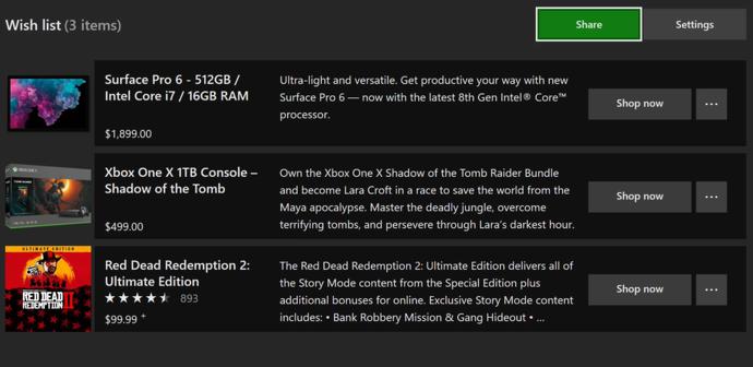 lista de juegos deseados en Xbox On