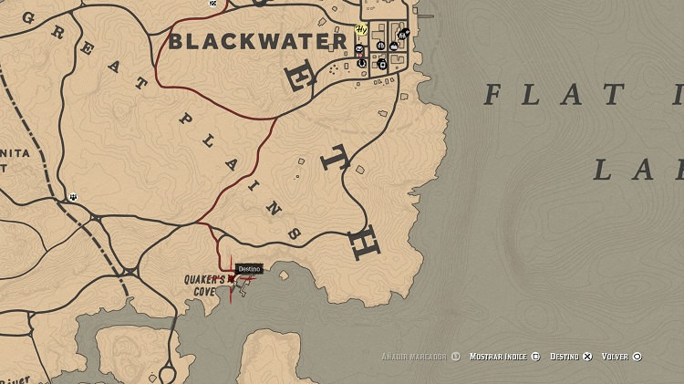mapas del tesoro de Red Dead Online