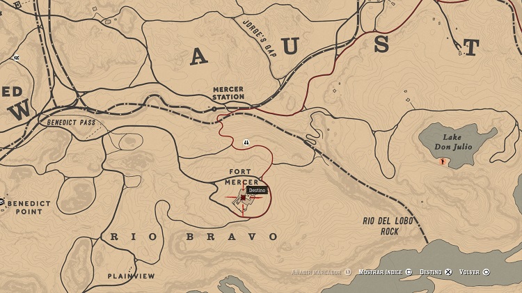 mapas del tesoro de Red Dead Online