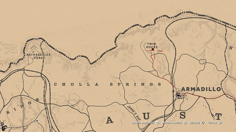 mapas del tesoro de Red Dead Online