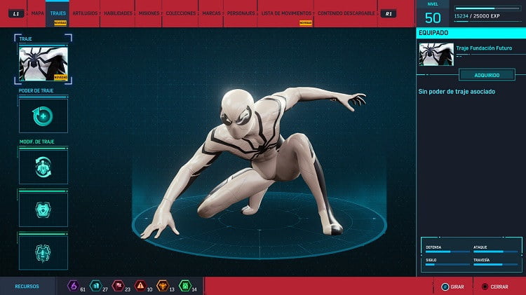 trajes de los 4 fantásticos para Spider-Man