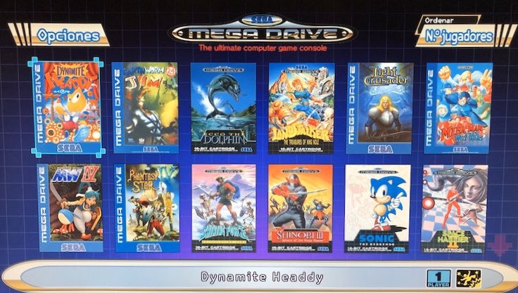 Interfaz gráfica Sega Mega Drive Mini