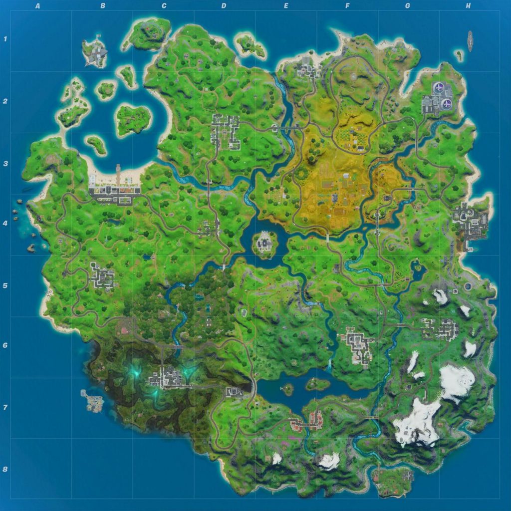 mapa de Fortnite Capítulo 2 Temporada 2 - isla completa