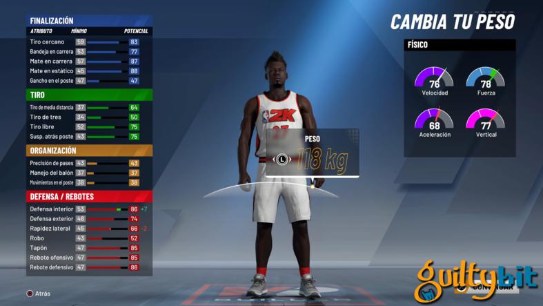 NBA 2K20 mejor jugador cuerpo