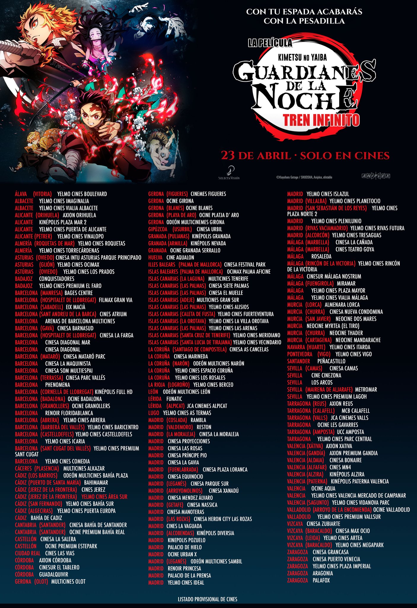 Ya tenemos fecha para el estreno de la película de Kimetsu no Yaiba en  cines!