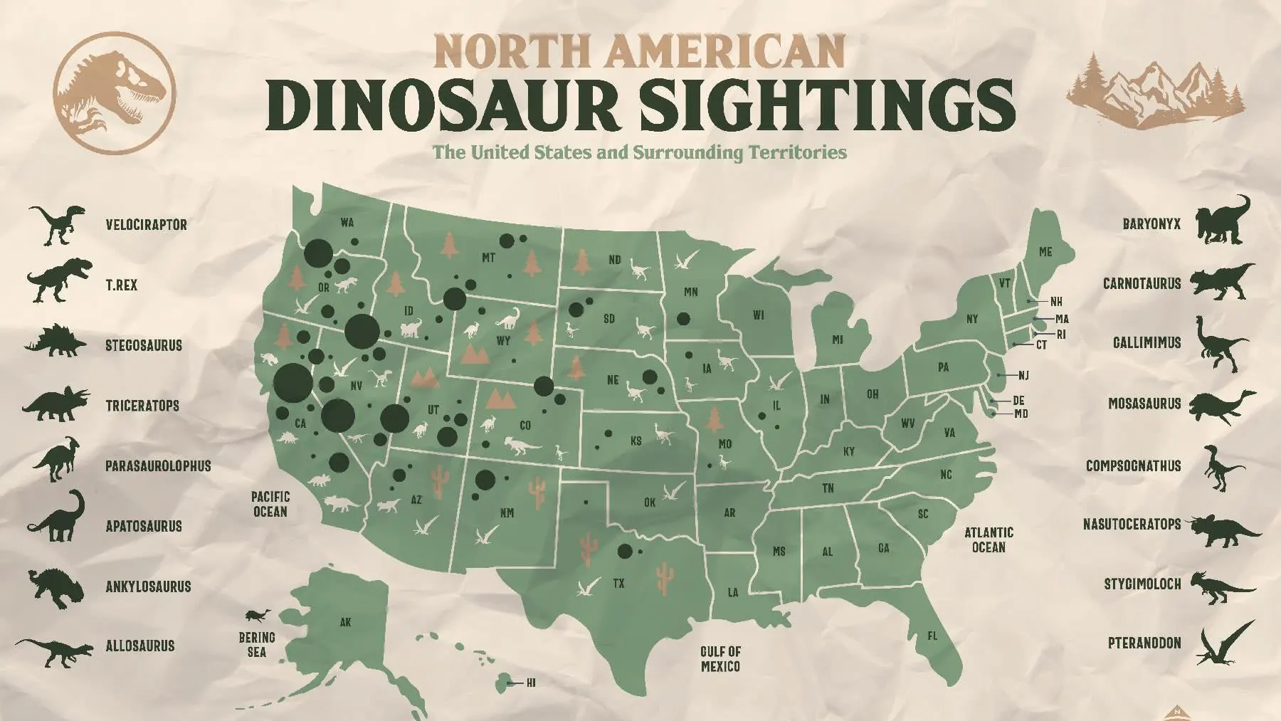 Jurassic World Dominion: Mapa y localización de todos los dinosaurios