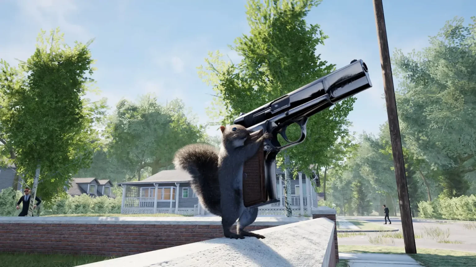 ardilla con una pistola